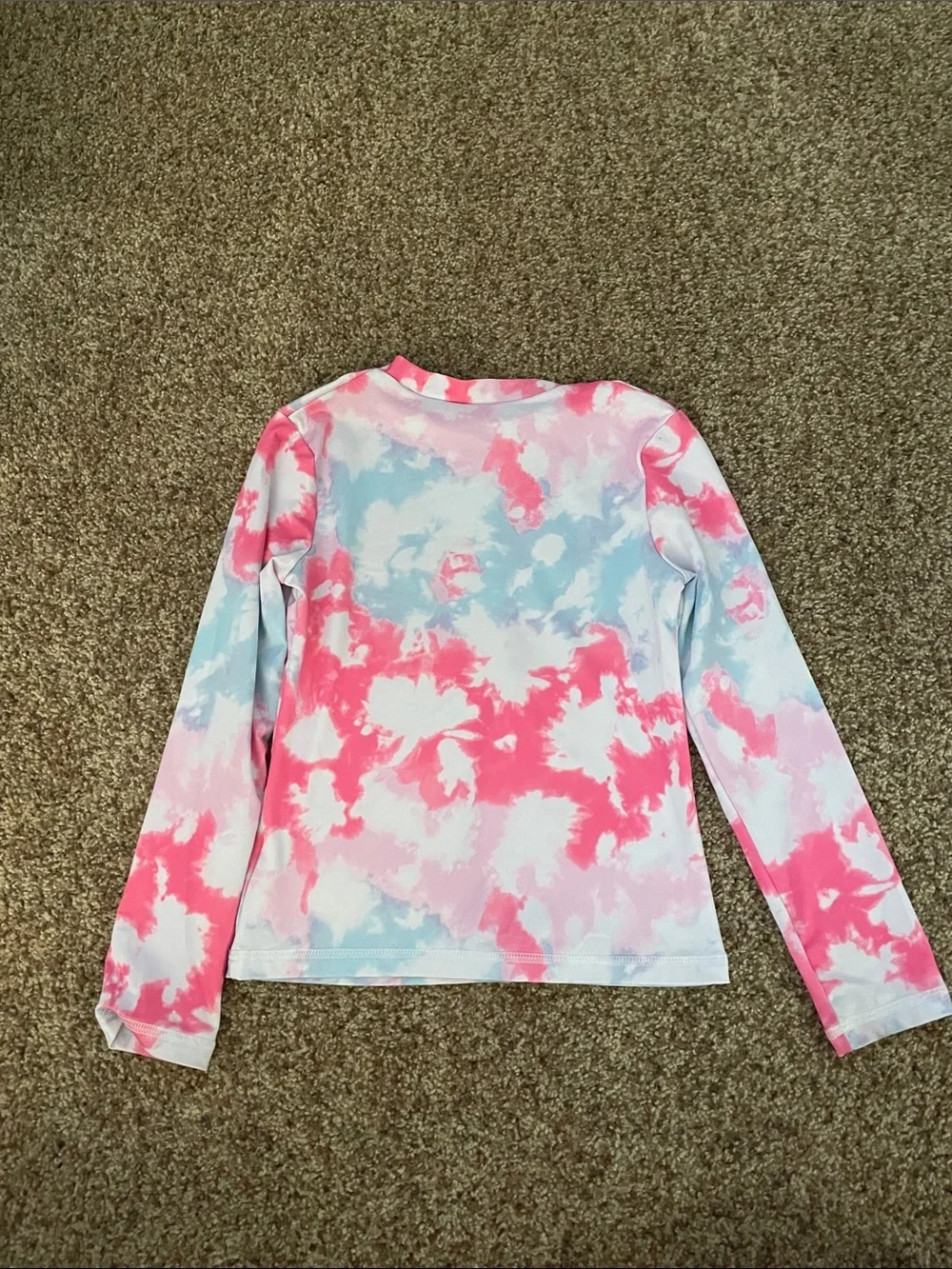 Cat & Jack Tie-Dye Long Sleeve Rash Gaurd - Pink & Light Blue
